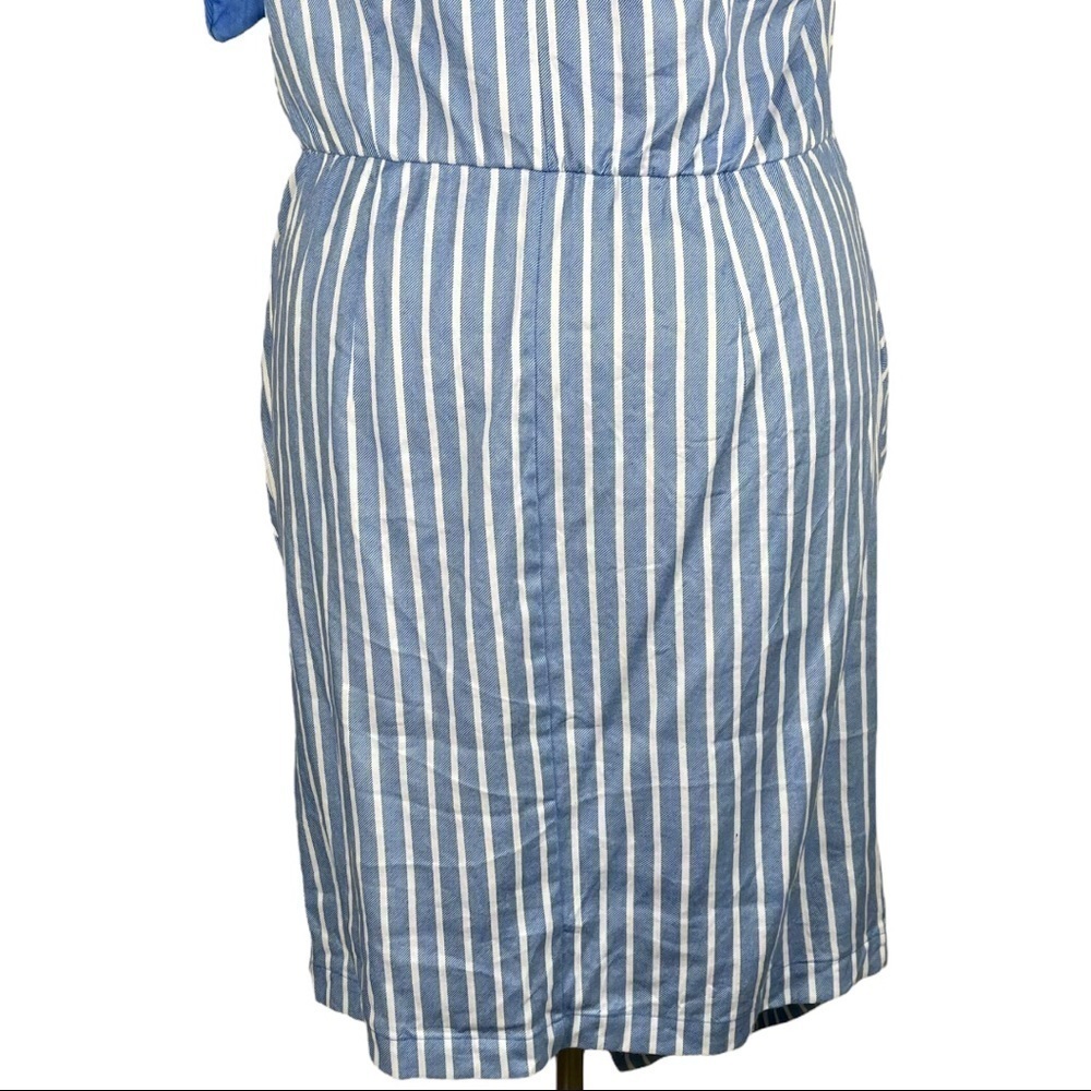 GLAMOUR X LANE BRYANT STRIPED ONE SHOULDER BOW ASYMMETRIC DRESS - Picture 9 of 14